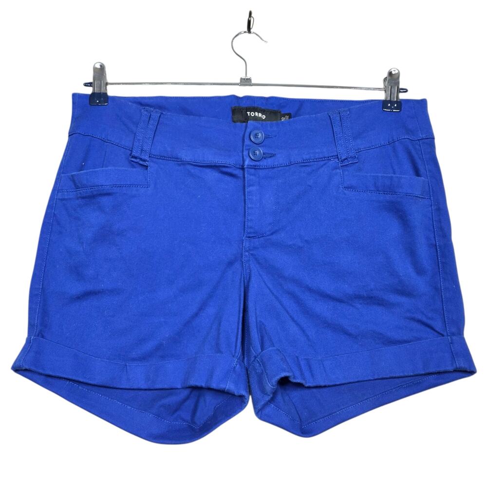 Torrid Blue Button Front Shorts Size 12
